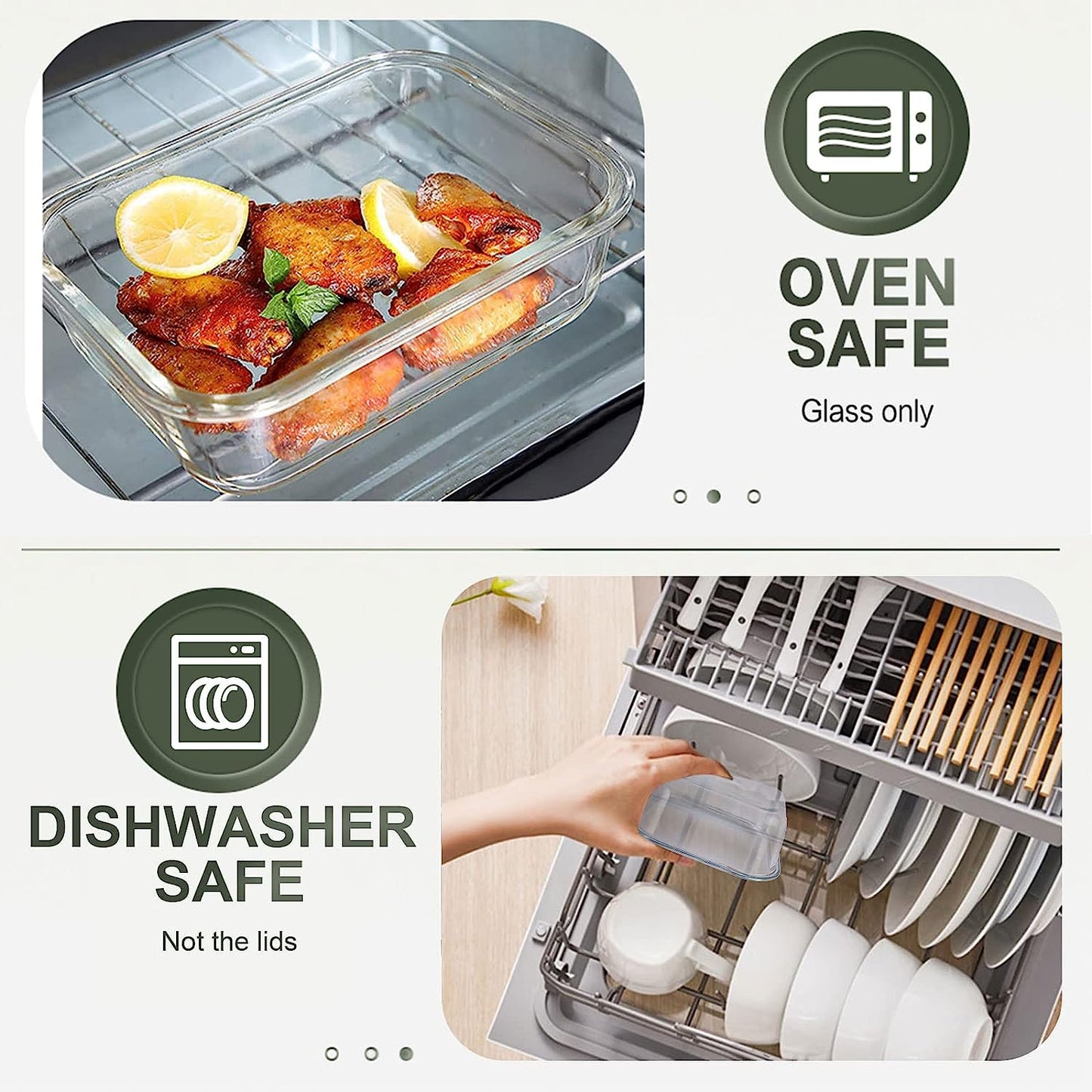 30 Pieces Glass Food Storage Containers Set, Glass Meal Prep Containers Set with Snap Locking Lids, Airtight Glass Lunch Containers for Microwave, Oven, Freezer & Dishwasher,Gray
