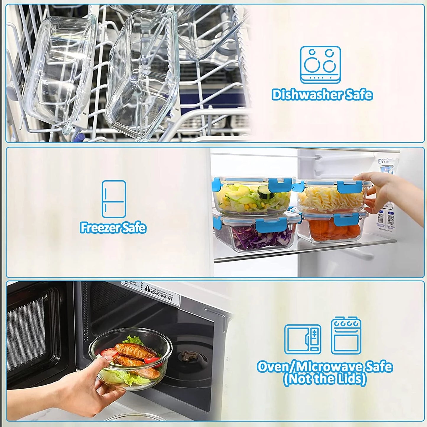24-Piece Glass Meal Prep Container Set with Airtight Snap Locking Lids - Dishwasher and Freezer Safe Food Storage Solutions