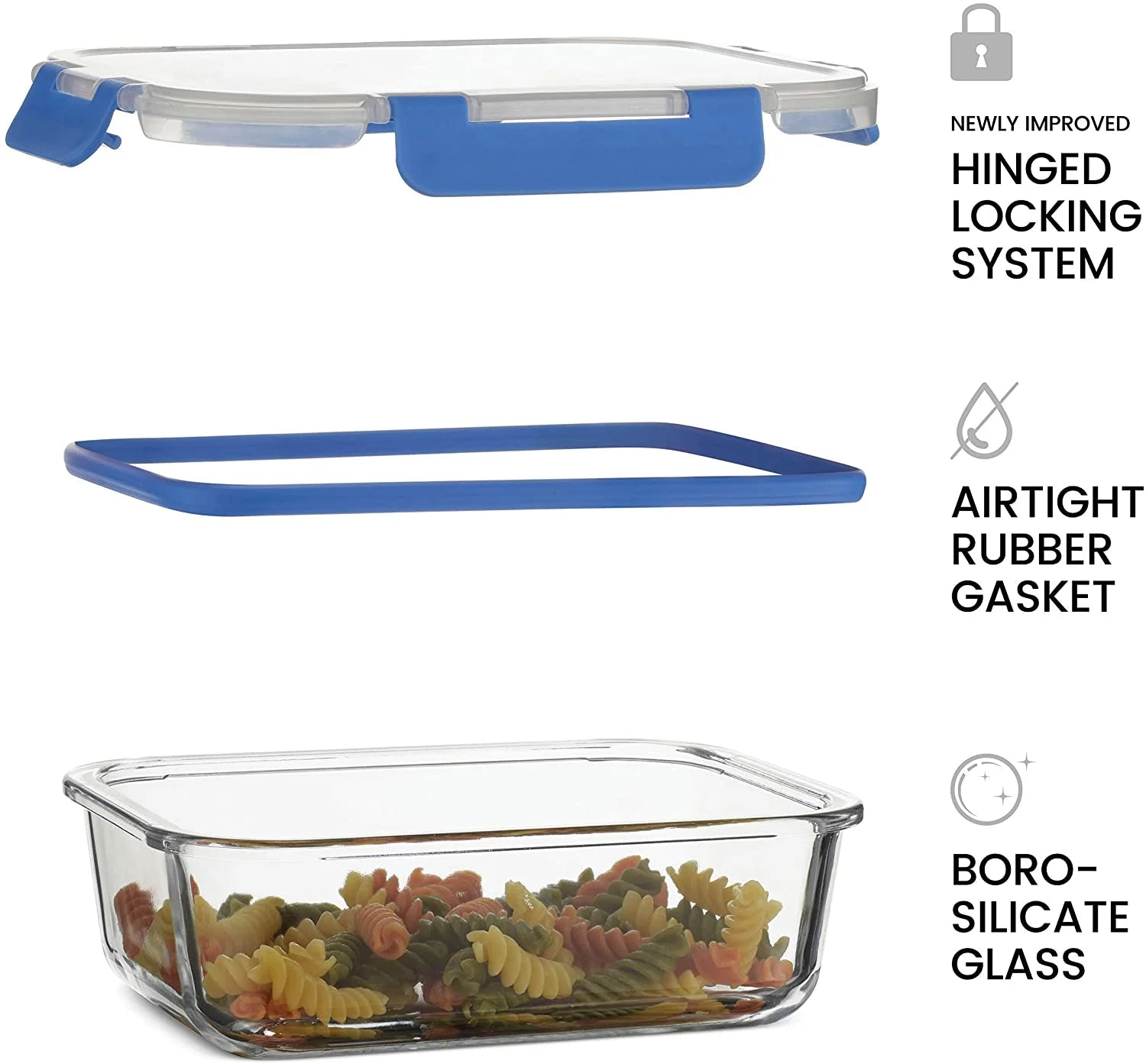 Glass Meal Prep Containers 6 Pack 35Oz Airtight with Locking Lids 100% Leak Proof